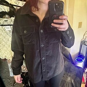 American Eagle Outfitters Black Corduroy  Button Up Shirt NWT